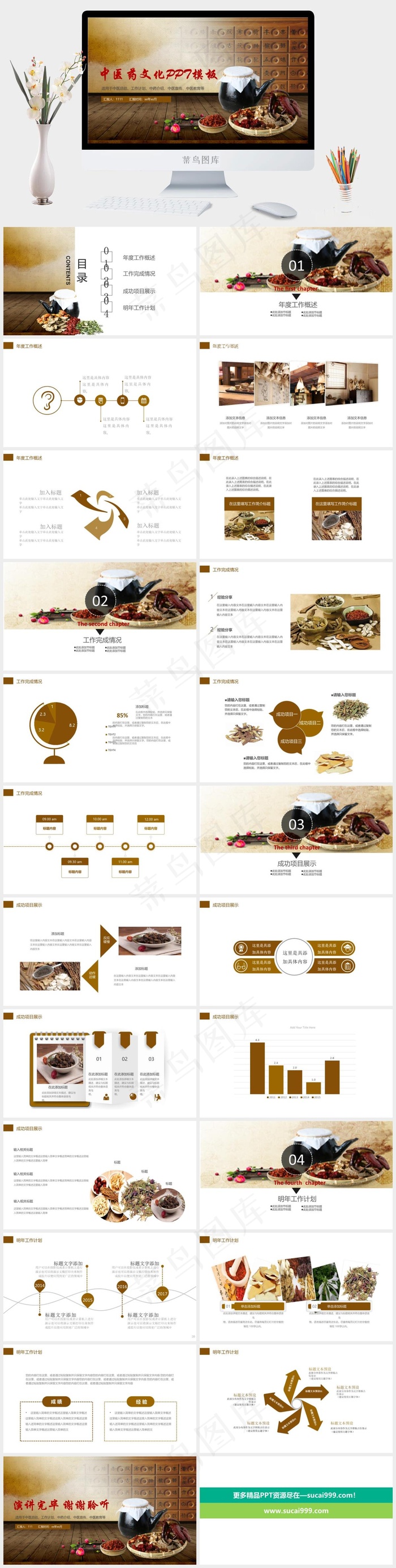 中药中医治病PPT模板ppt模版