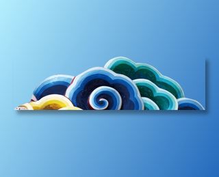 彩云 古典云 祥云图案 祥云素材 创意祥云  三色云 花边花纹 免抠