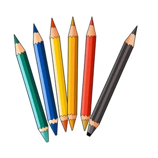 铅笔彩色学习元素