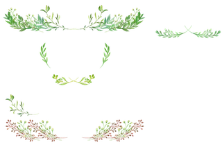 唯美森系手绘水彩花朵 免抠