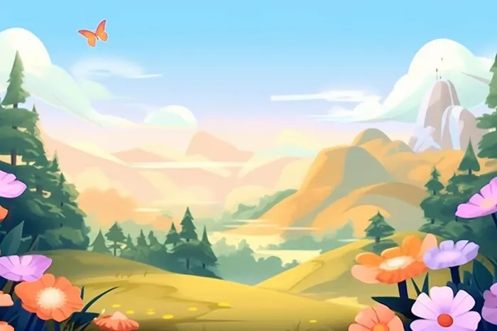 草地音乐天空可爱背景(1344x896)