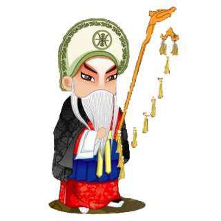 卡通京剧戏剧人物脸谱插画PNG图片 国潮中国风Q版戏剧人物PS素材