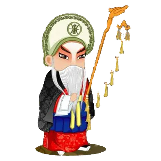 卡通京剧戏剧人物脸谱插画PNG图片 国潮中国风Q版戏剧人物PS素材