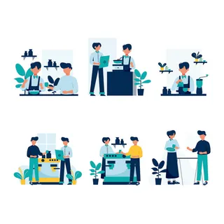 扁平化人物场景办公互联网等距ai矢量设计网页海报UI素材插画