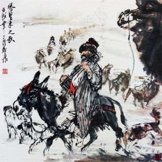 国画名家作品-黄胄的塔里木之歌