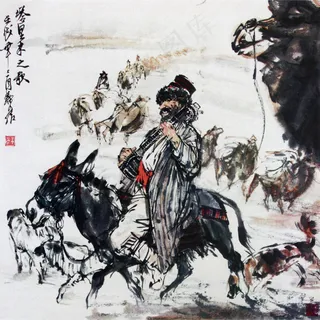 国画名家作品-黄胄的塔里木之歌