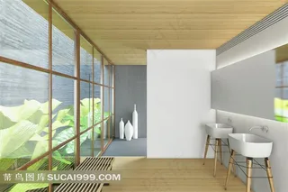 室内洗手池与休息长凳摄影高清图片