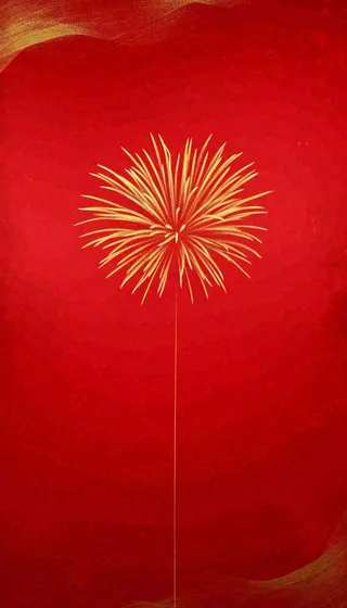 中国红喜庆烟花丝绸丝带，节日背景