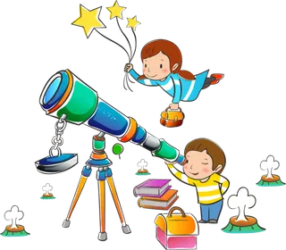 望远镜孩子卡通