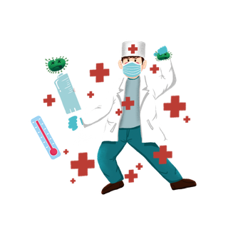 打针男医生卡通手绘