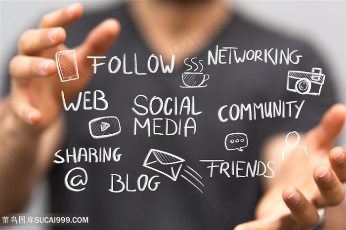 手掌中的网络商务图标