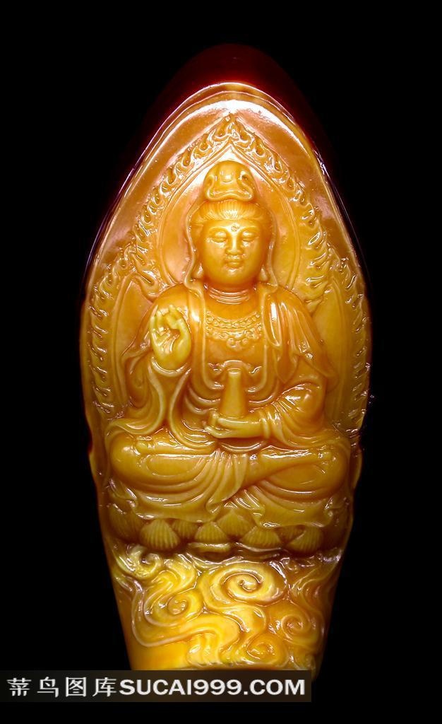 盔犀鸟观音菩萨像雕刻艺术品