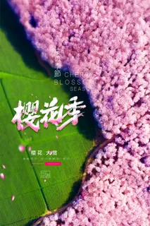 樱花季樱花节赏樱春天春季郊游踏青春游旅游海报PSD素材模板设计