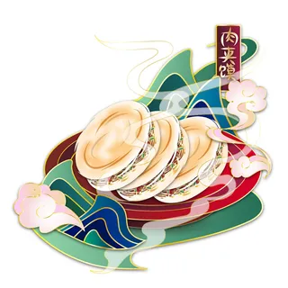 国潮中国风传统小吃食物地方特色菜美食元素插画海报图片素材