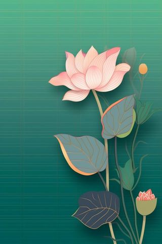 绿色简约清新莲花节气背景