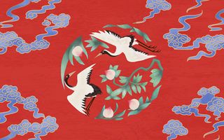 中国风古风国潮祥云旭日背景