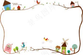 卡通边框 卡通彩色框  手绘对话框 可爱边框 免抠