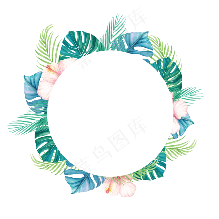 手绘插画-花环