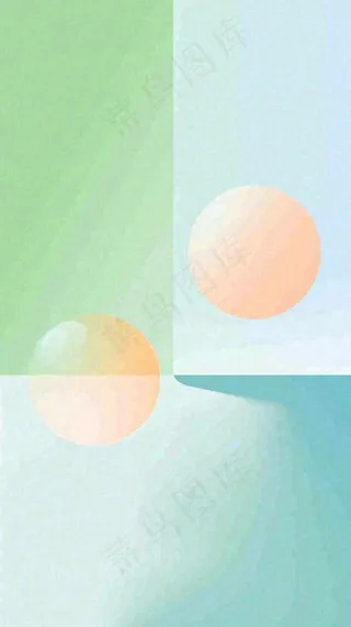 清新渐变背景前的彩色圆球，时尚