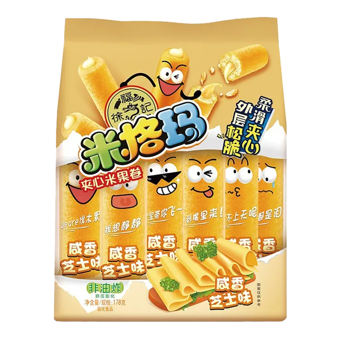 徐福记米果卷 (2)小吃超市商品白底图免抠实物摄影png格式图片透明底