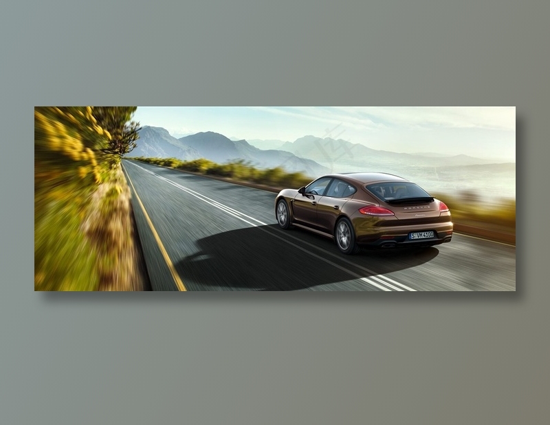 保时捷山路竞速摄影图