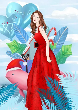 美女北欧装饰画|