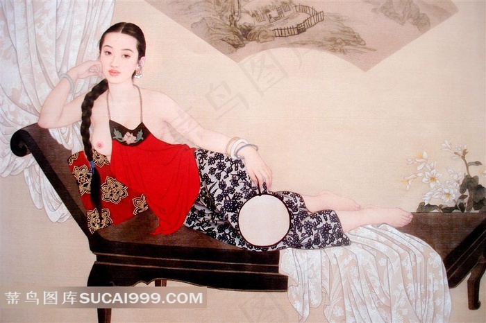 工笔国画*仕女图