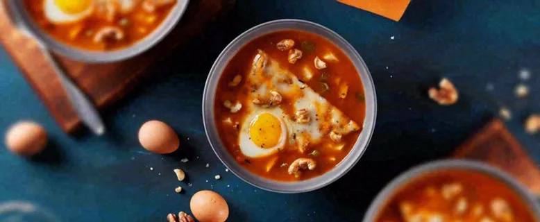 西餐汤类罗宋汤海鲜汤美食餐具摄影图