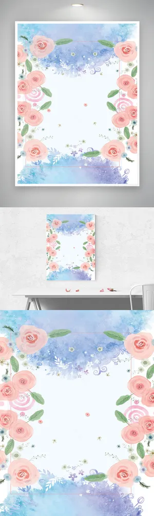 大气花草海报背景元素