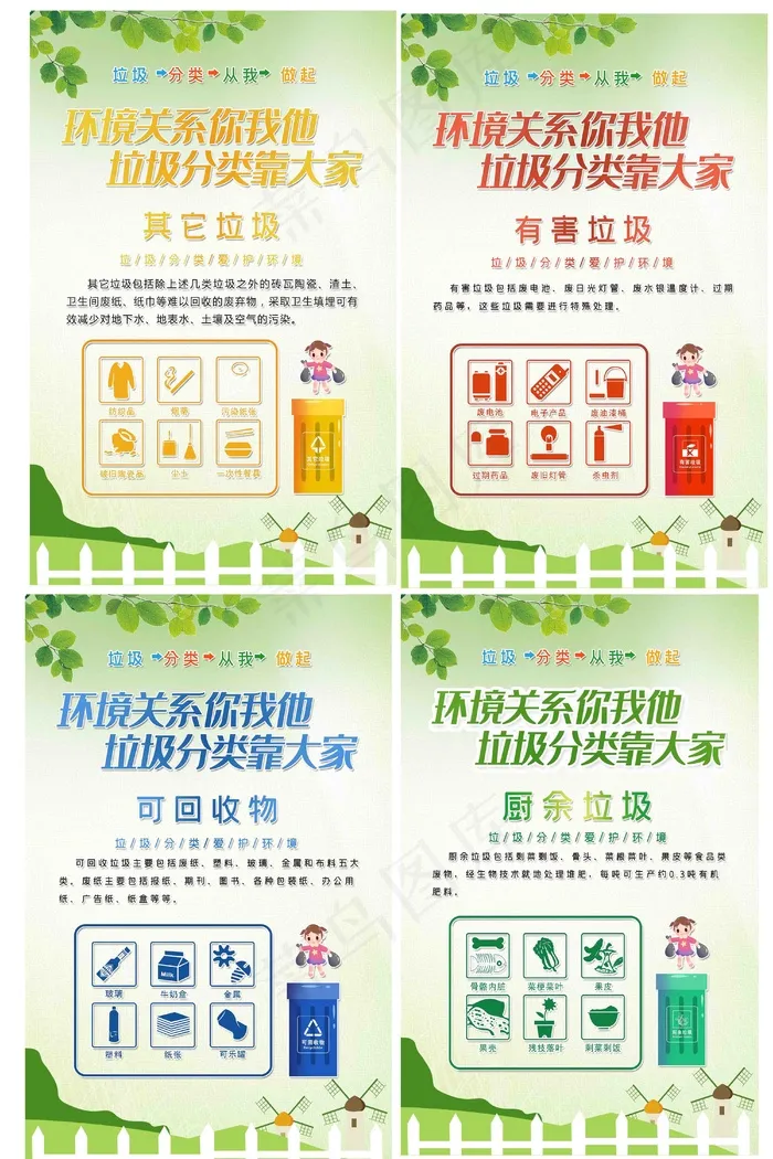 03 可回收垃圾 垃圾回收标识 其他垃圾 回收标识 psd模版下载