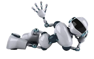 躺着机器人白色少儿兴趣班素材