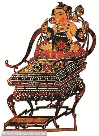 福娃座椅皮影戏中国风图片
