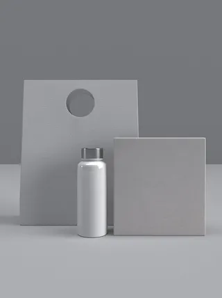 VI样机贴图包装盒灰色场景