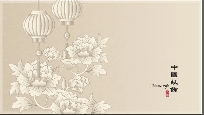 中式花纹背景风景eps,ai矢量模版下载