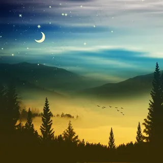 唯美山林景色图片