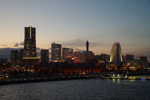 高清唯美江边城市夜景