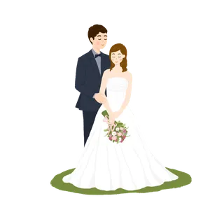 婚纱卡通人物婚礼白纱结婚婚纱摄影手绘