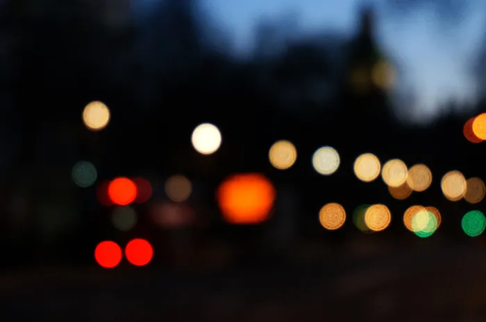 城市灯光散景光斑叠加合成背景素材