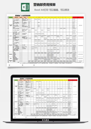 营销部费用预算预览图