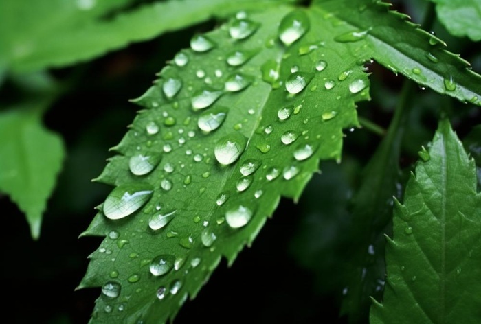 露珠绿叶摄影背景