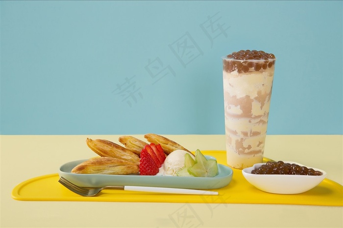 快餐店珍珠奶昔饮品图片