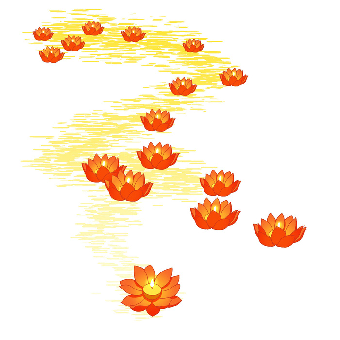 荷花飘在河里素材