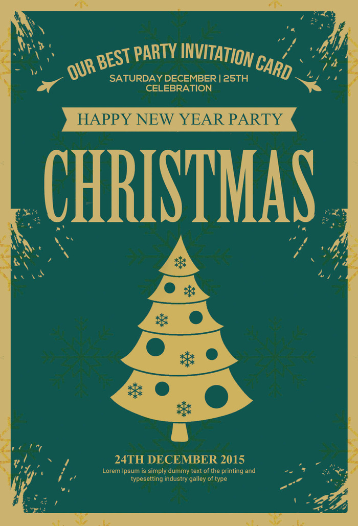 简约大气圣诞节快乐海报