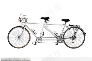 白色双人单车