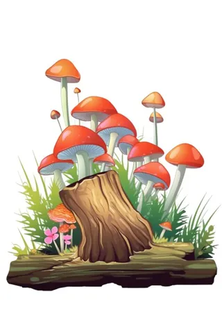 植物蘑菇动物元素