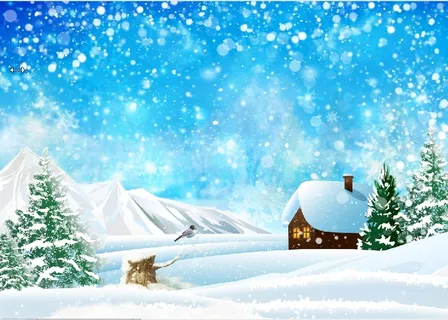 圣诞节白色雪花风景背景墙 圣诞节白色雪花风景背景墙