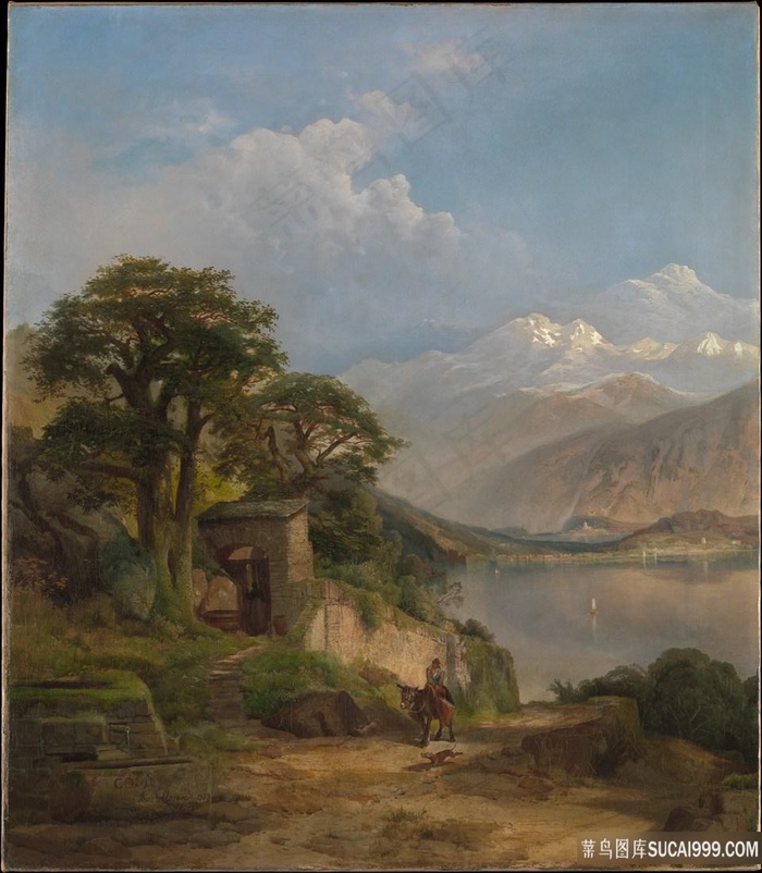 托马斯 · 莫兰，科莫湖风景画油画