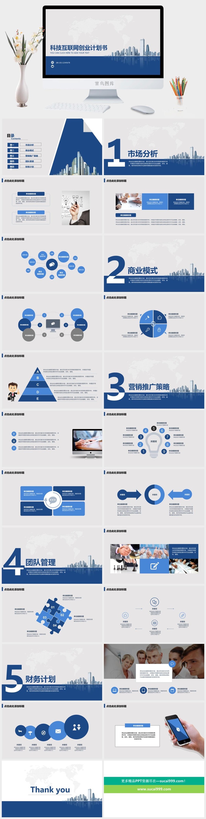 科技互联网创业计划书ppt模板