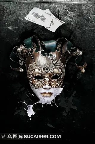 PS大师的佳作--戴面具的女王创意图片