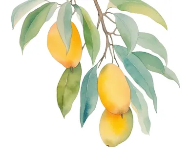 芒果水彩元素